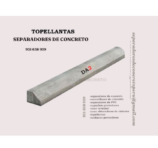 Topellantas y huellas de concreto